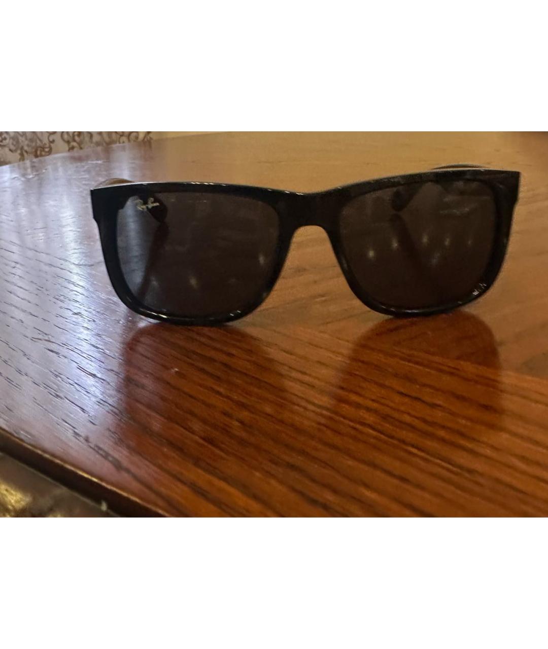 RAY BAN Черные пластиковые солнцезащитные очки, фото 7