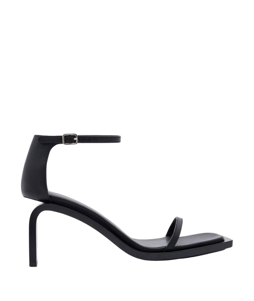 COURREGES Черные кожаные босоножки, фото 1
