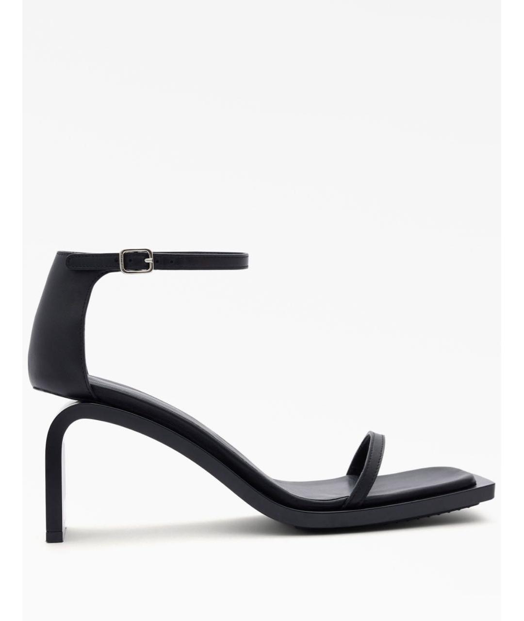 COURREGES Черные кожаные босоножки, фото 5