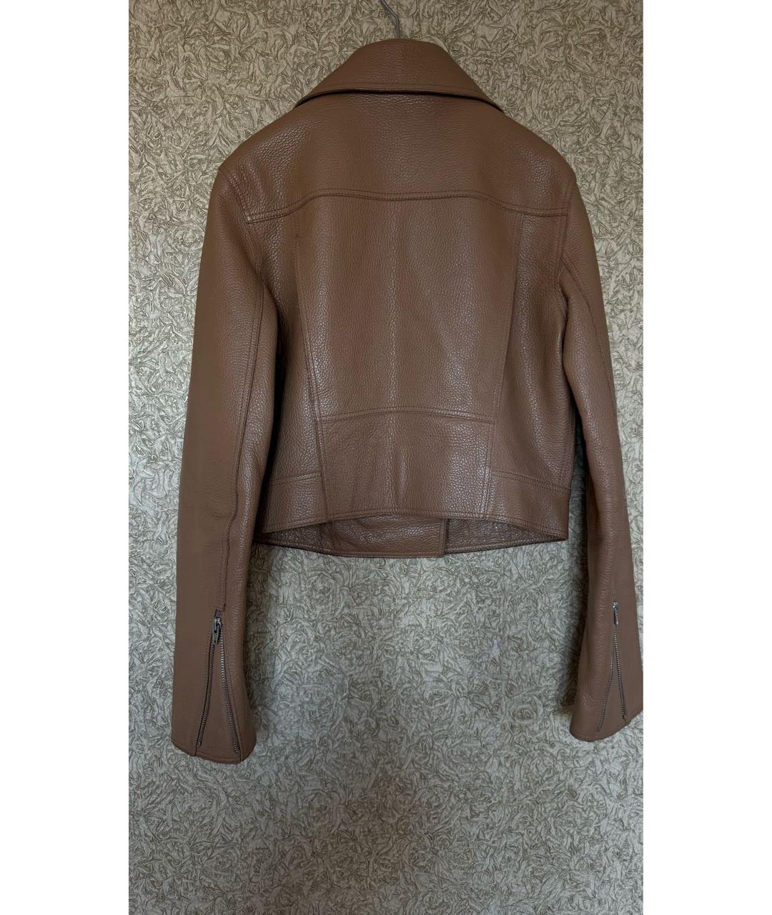 T BY ALEXANDER WANG Коричневая кожаная куртка, фото 2