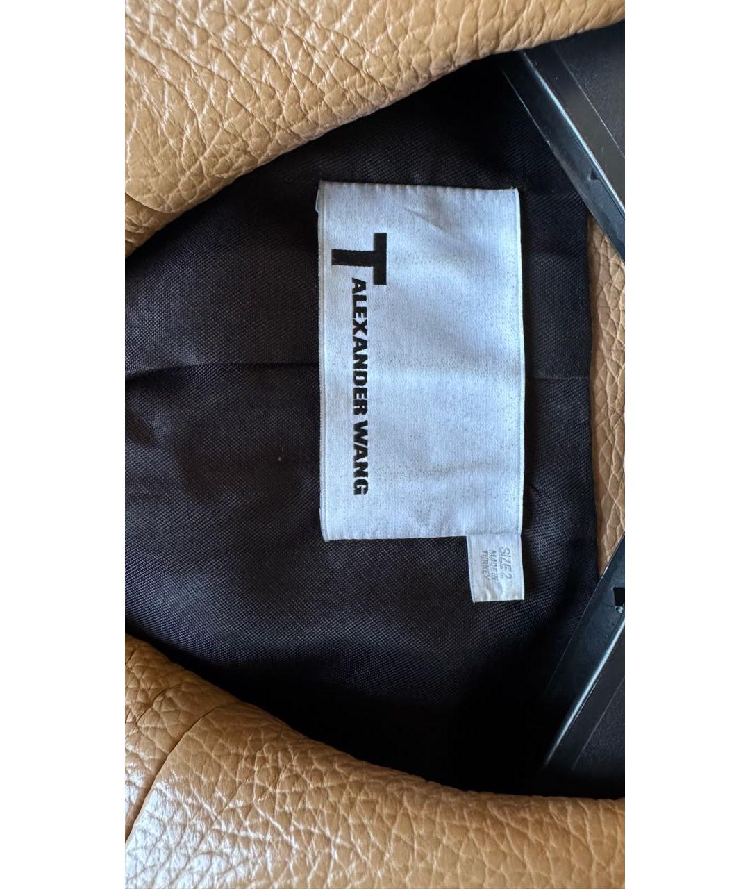 T BY ALEXANDER WANG Коричневая кожаная куртка, фото 3