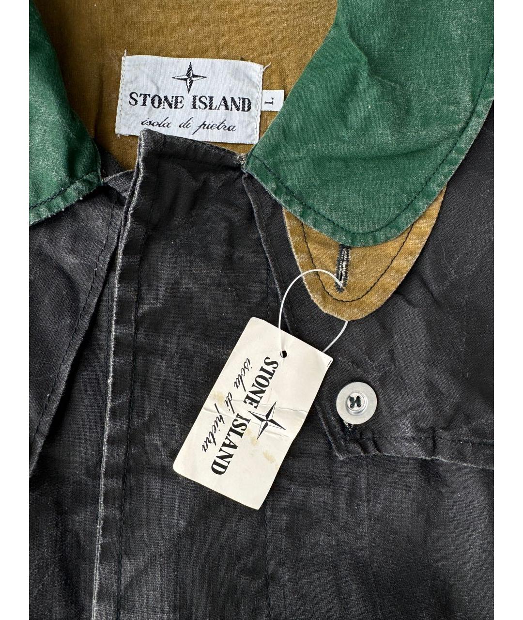 STONE ISLAND Черная хлопковая куртка, фото 5