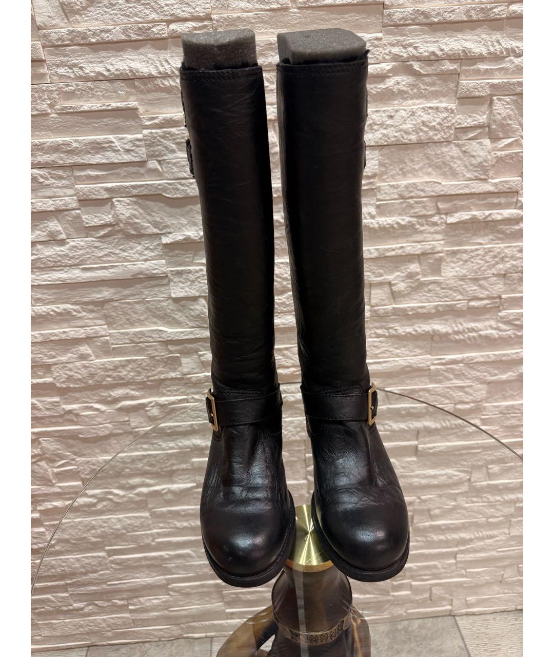 JIMMY CHOO Черные кожаные сапоги, фото 2