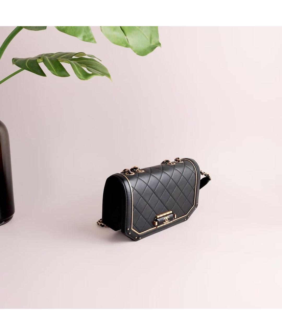 CHANEL Черная кожаная сумка через плечо, фото 4