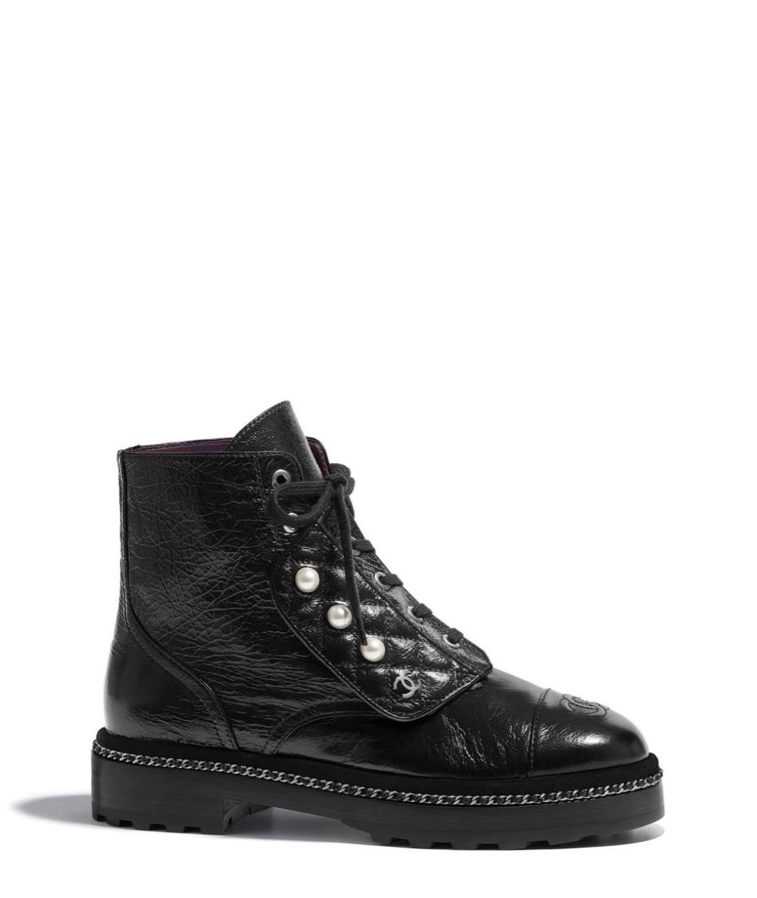 CHANEL Черные кожаные ботинки, фото 9