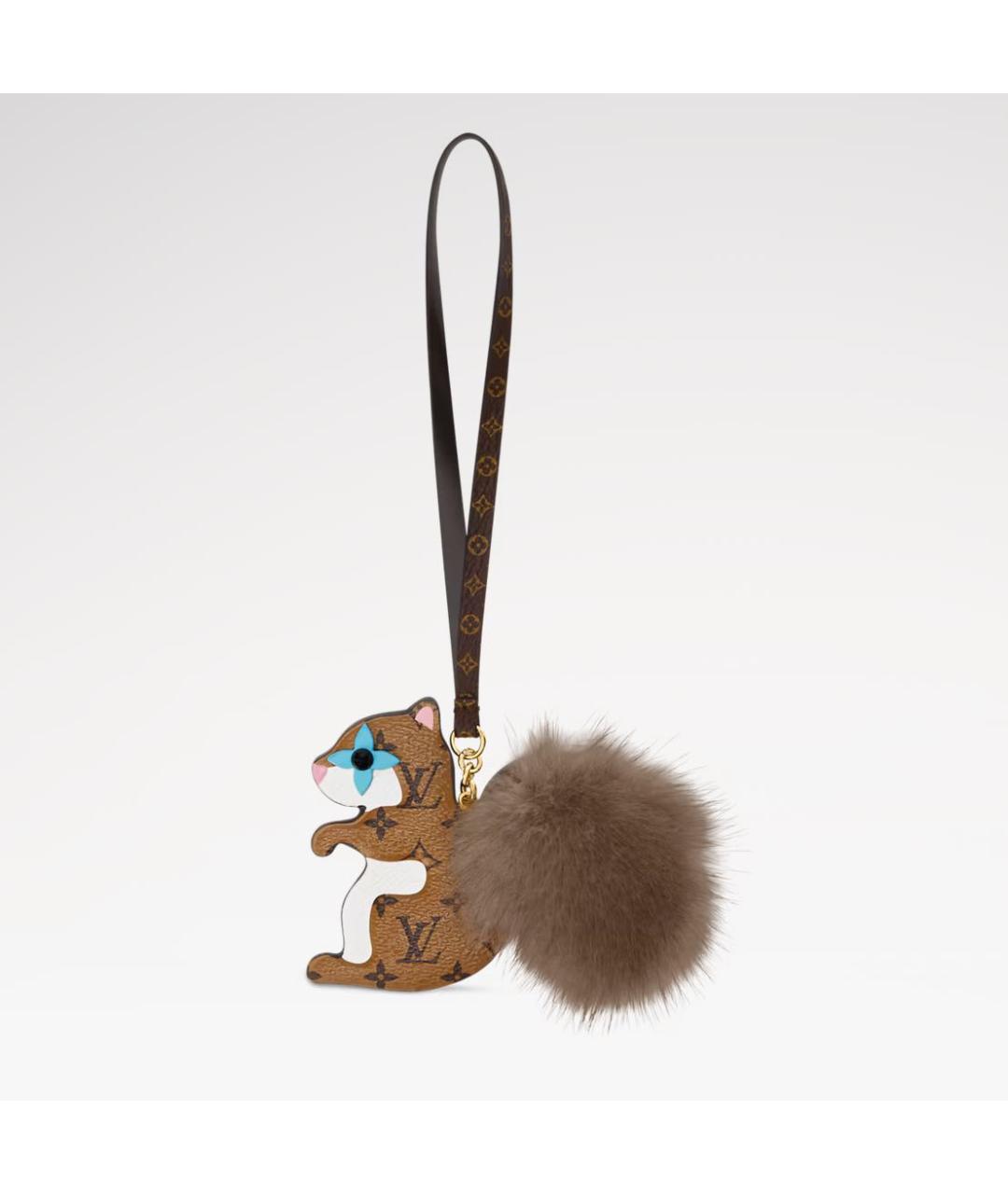 LOUIS VUITTON Коричневый брелок, фото 4