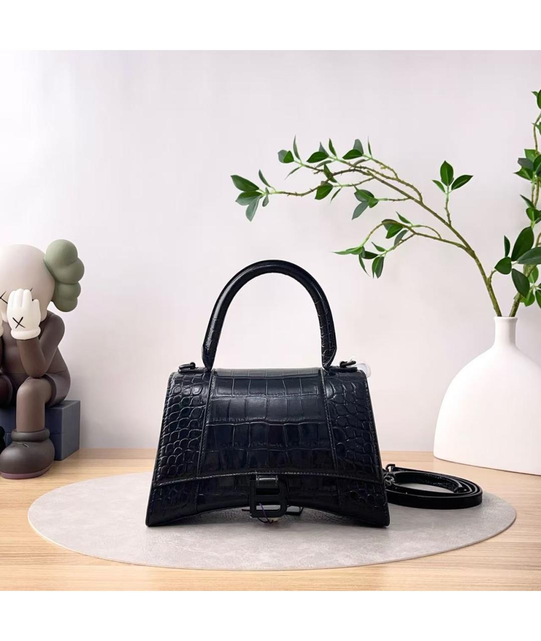 BALENCIAGA Черная кожаная сумка с короткими ручками, фото 2