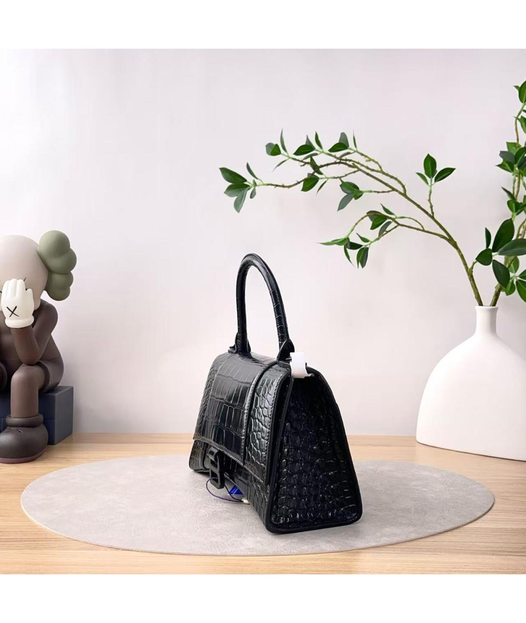 BALENCIAGA Черная кожаная сумка с короткими ручками, фото 3