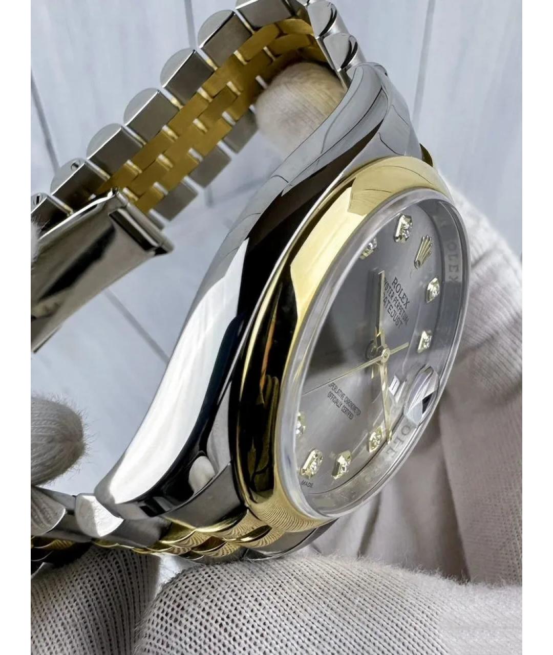 ROLEX Серые часы из желтого золота, фото 3