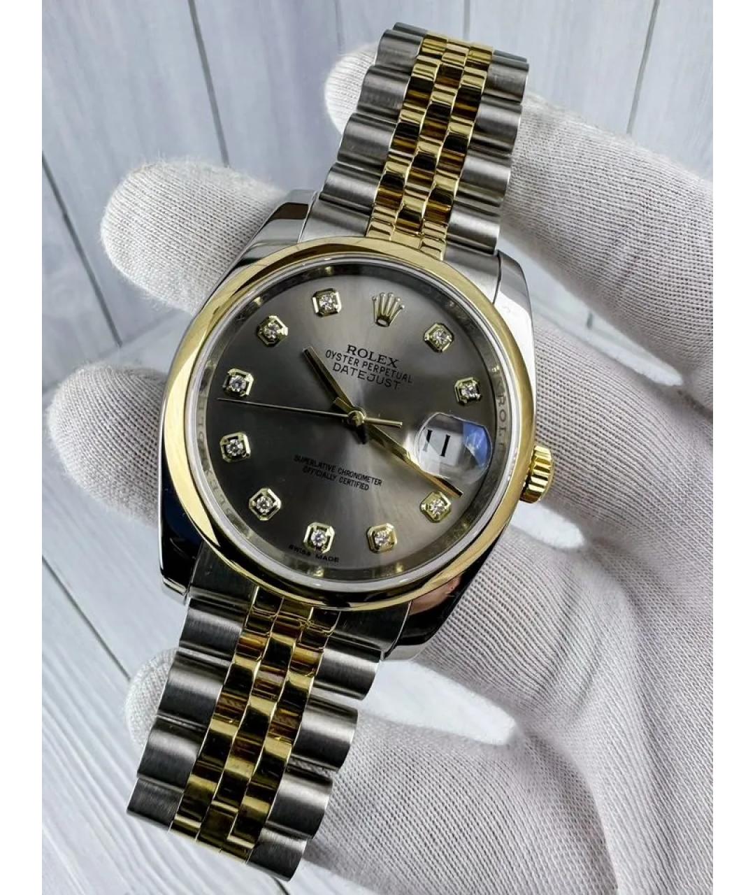 ROLEX Серые часы из желтого золота, фото 2