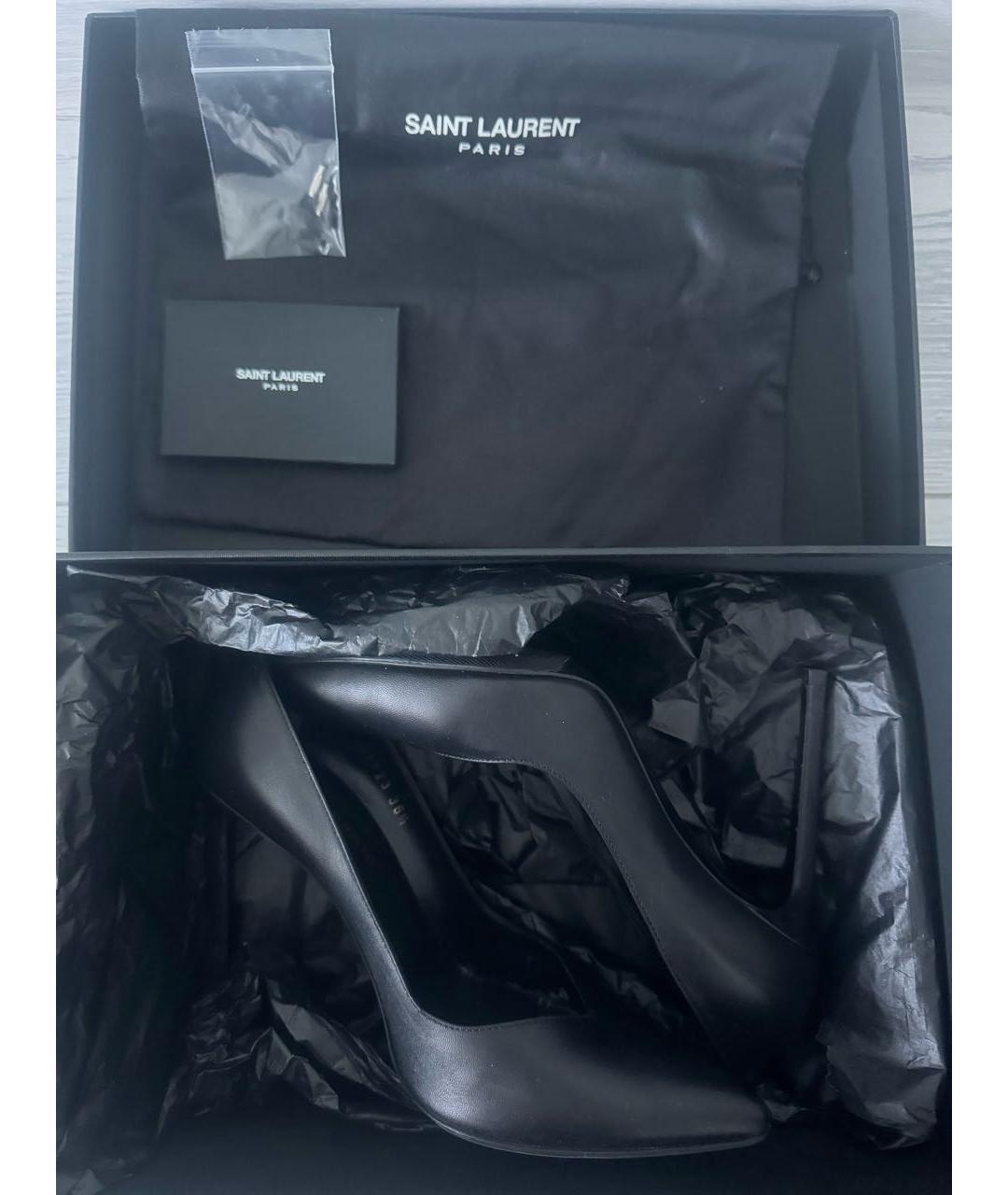 SAINT LAURENT Черные кожаные туфли, фото 5