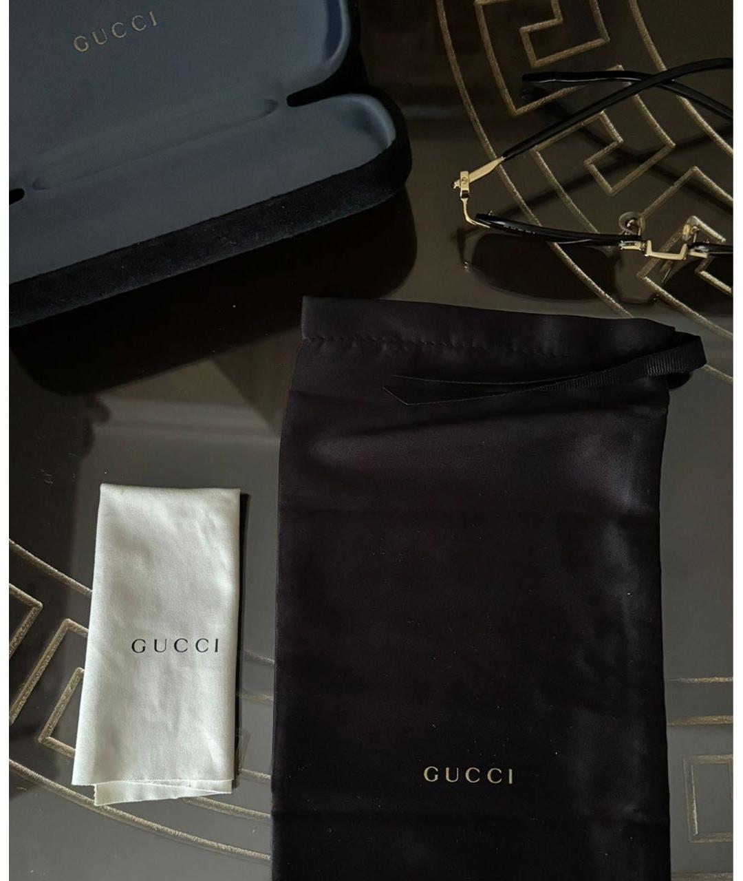 GUCCI Черные металлические солнцезащитные очки, фото 4
