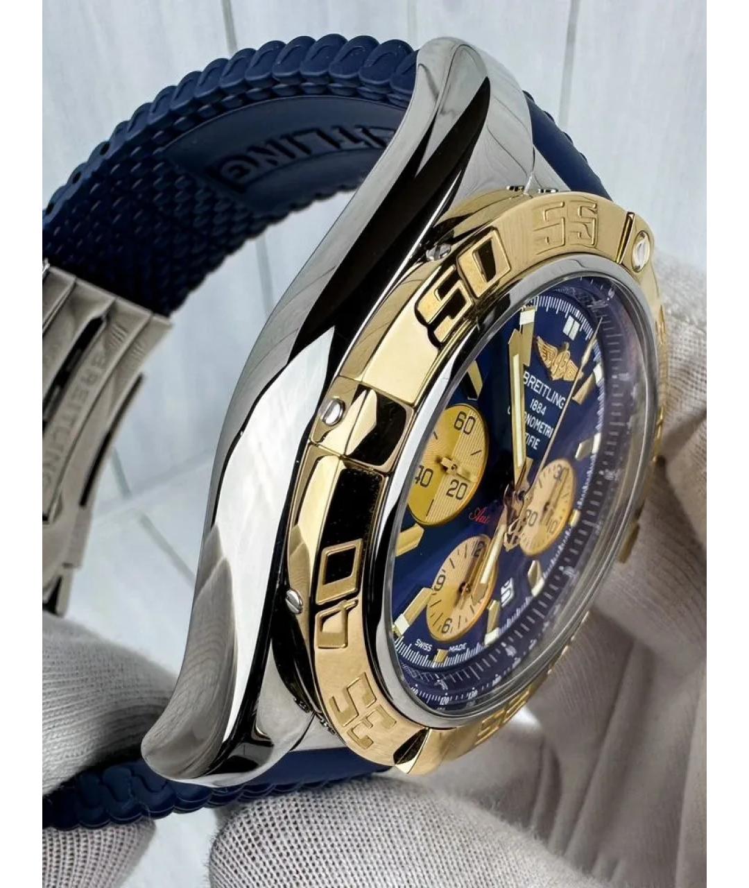 BREITLING Темно-синие часы из желтого золота, фото 3