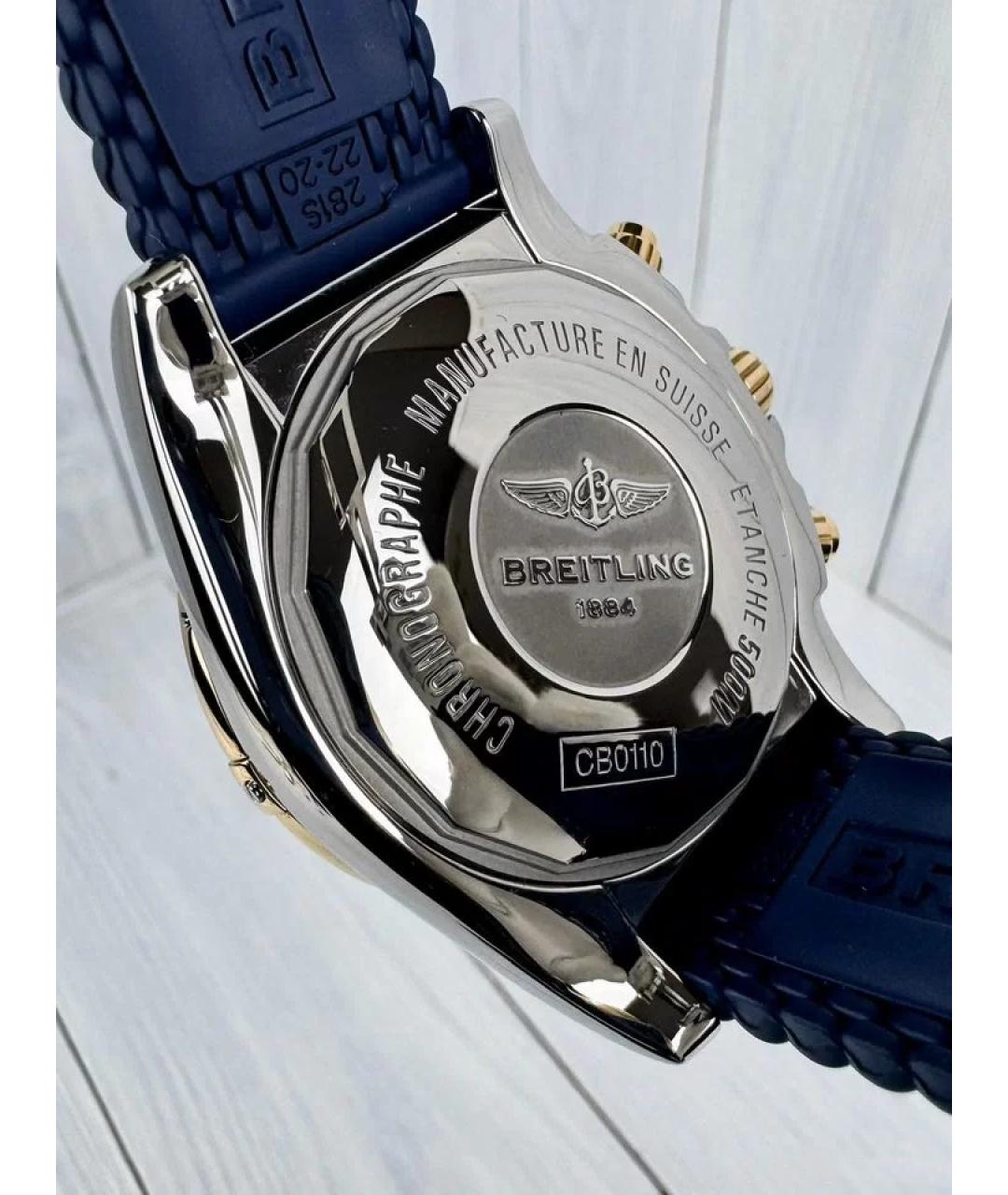 BREITLING Темно-синие часы из желтого золота, фото 5