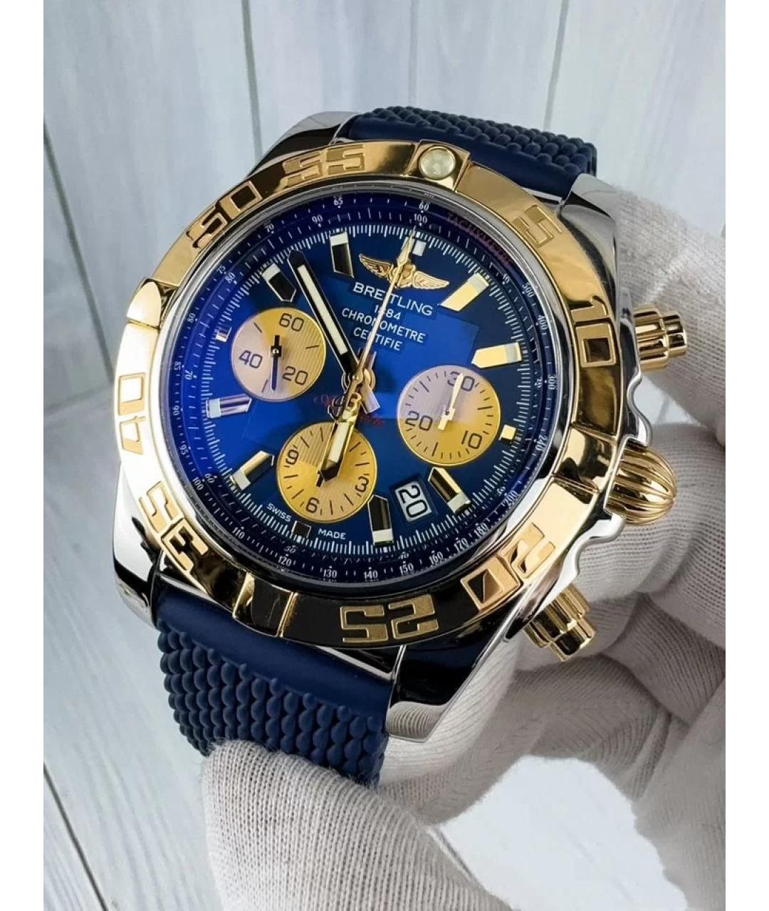 BREITLING Темно-синие часы из желтого золота, фото 2