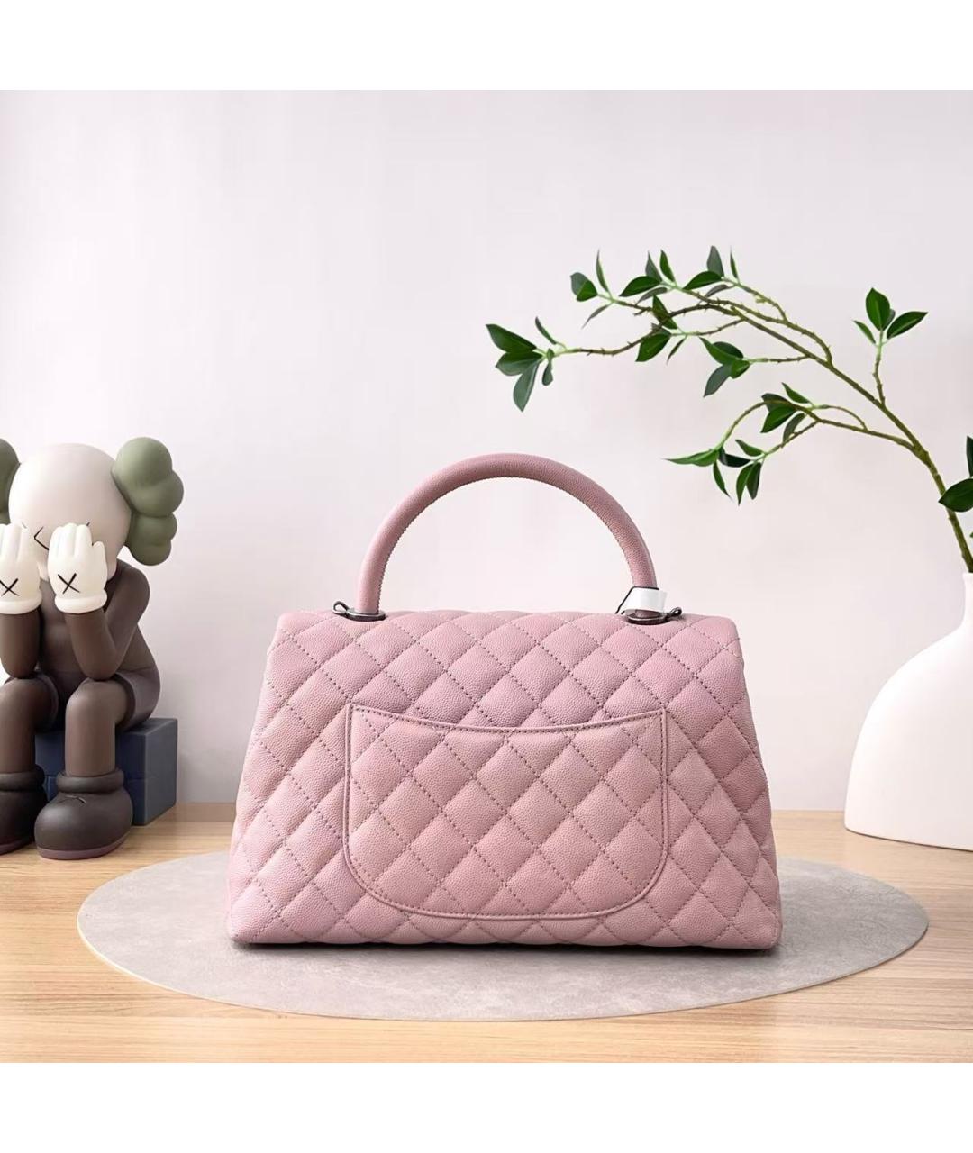 CHANEL Розовая кожаная сумка через плечо, фото 4