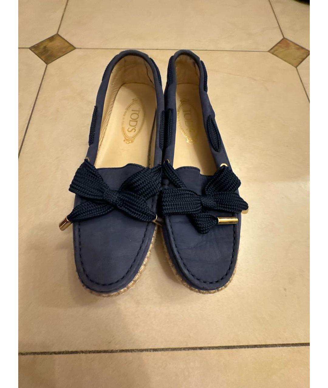 TOD'S Синие нубуковые мокасины, фото 2