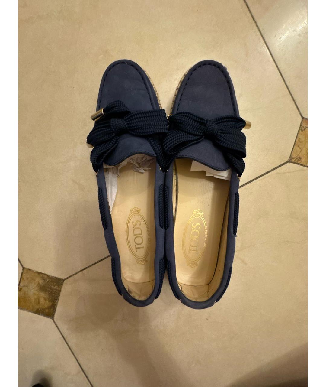 TOD'S Синие нубуковые мокасины, фото 3