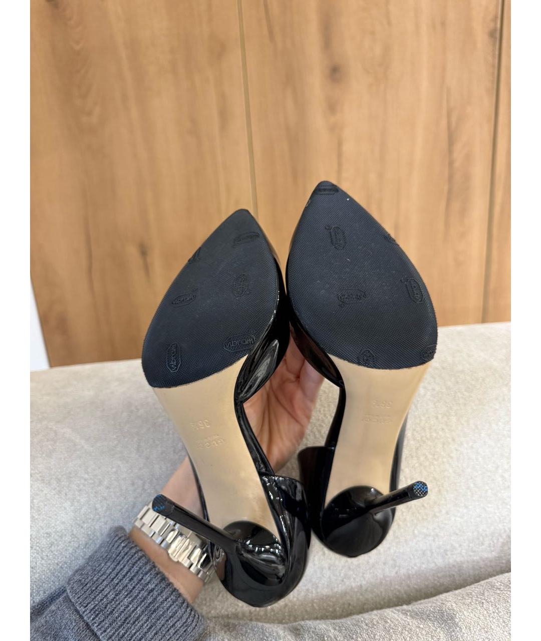 GUCCI Черные туфли из лакированной кожи, фото 4