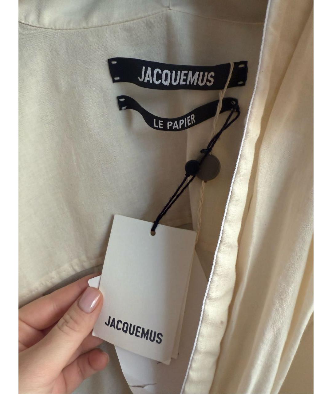 JACQUEMUS Белое хлопковое повседневное платье, фото 3