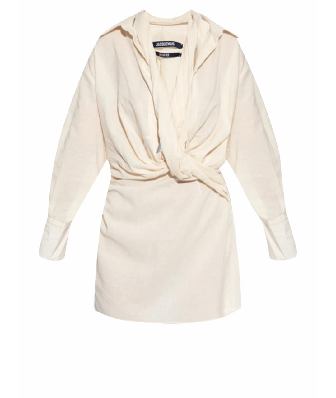 JACQUEMUS Белое хлопковое повседневное платье, фото 1