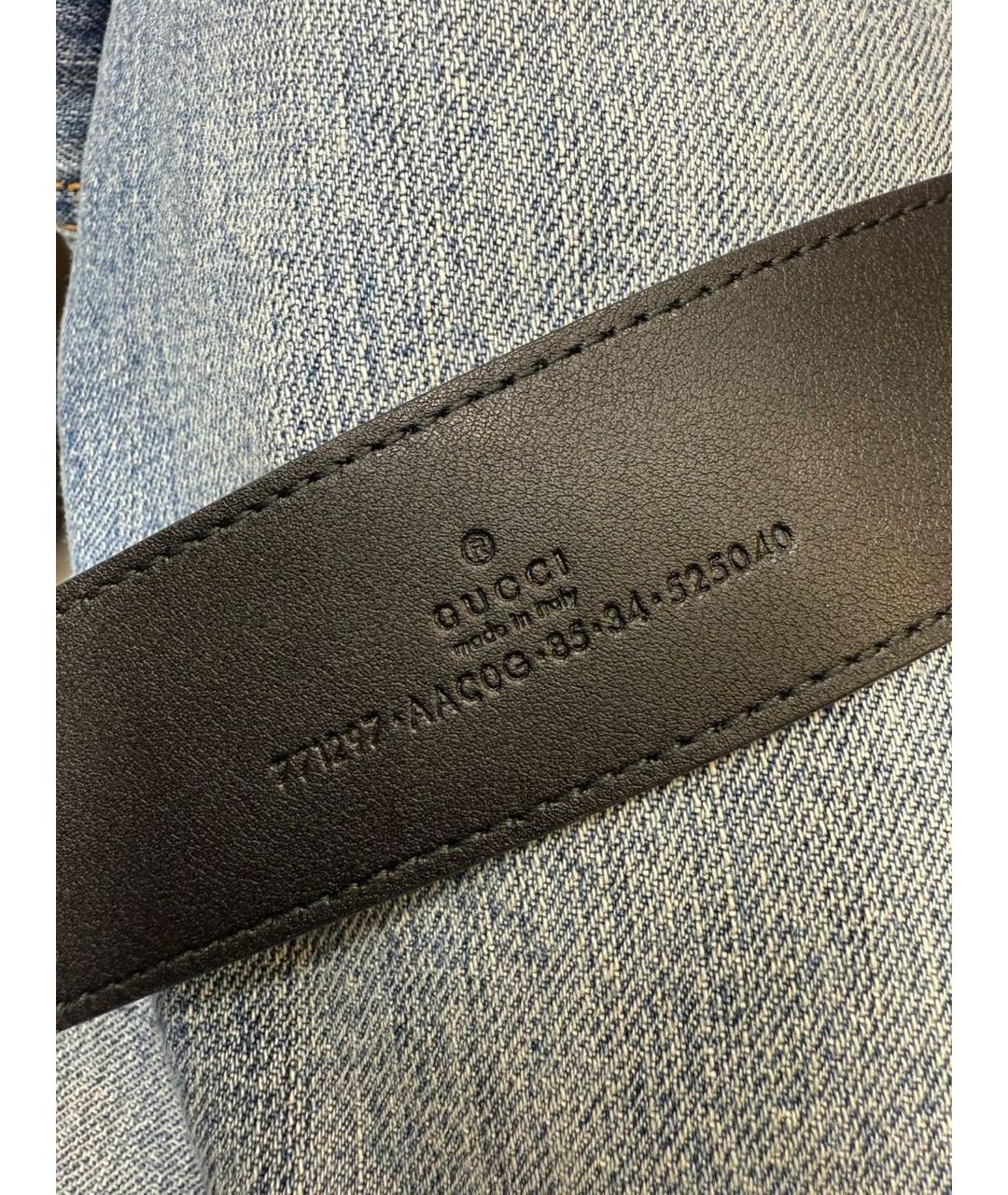 GUCCI Черный кожаный ремень, фото 4