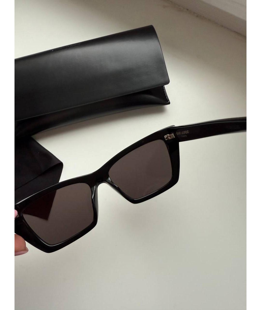 SAINT LAURENT Черные пластиковые солнцезащитные очки, фото 5