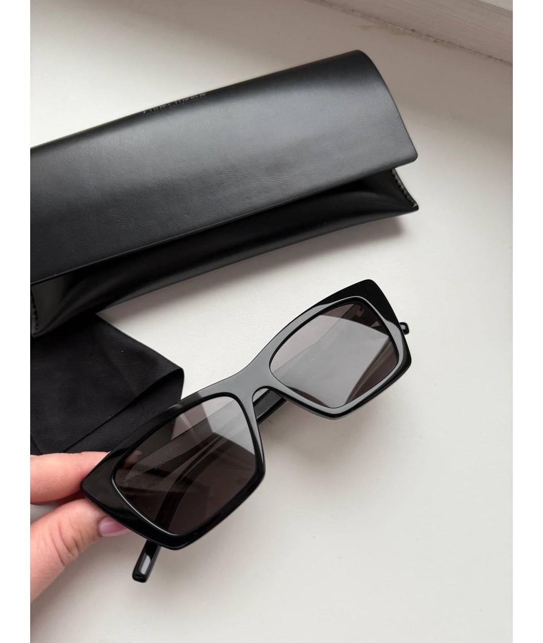 SAINT LAURENT Черные пластиковые солнцезащитные очки, фото 9
