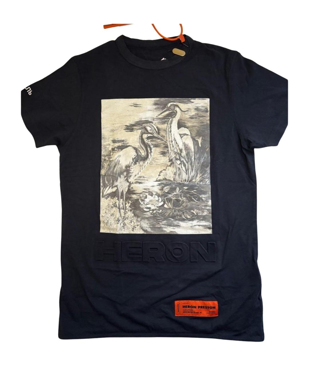 HERON PRESTON Черная хлопковая футболка, фото 1