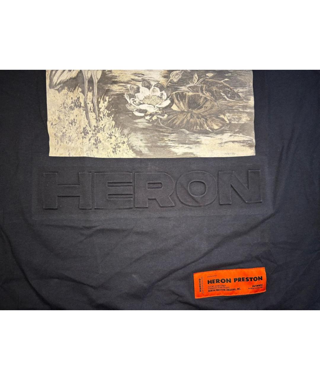 HERON PRESTON Черная хлопковая футболка, фото 3