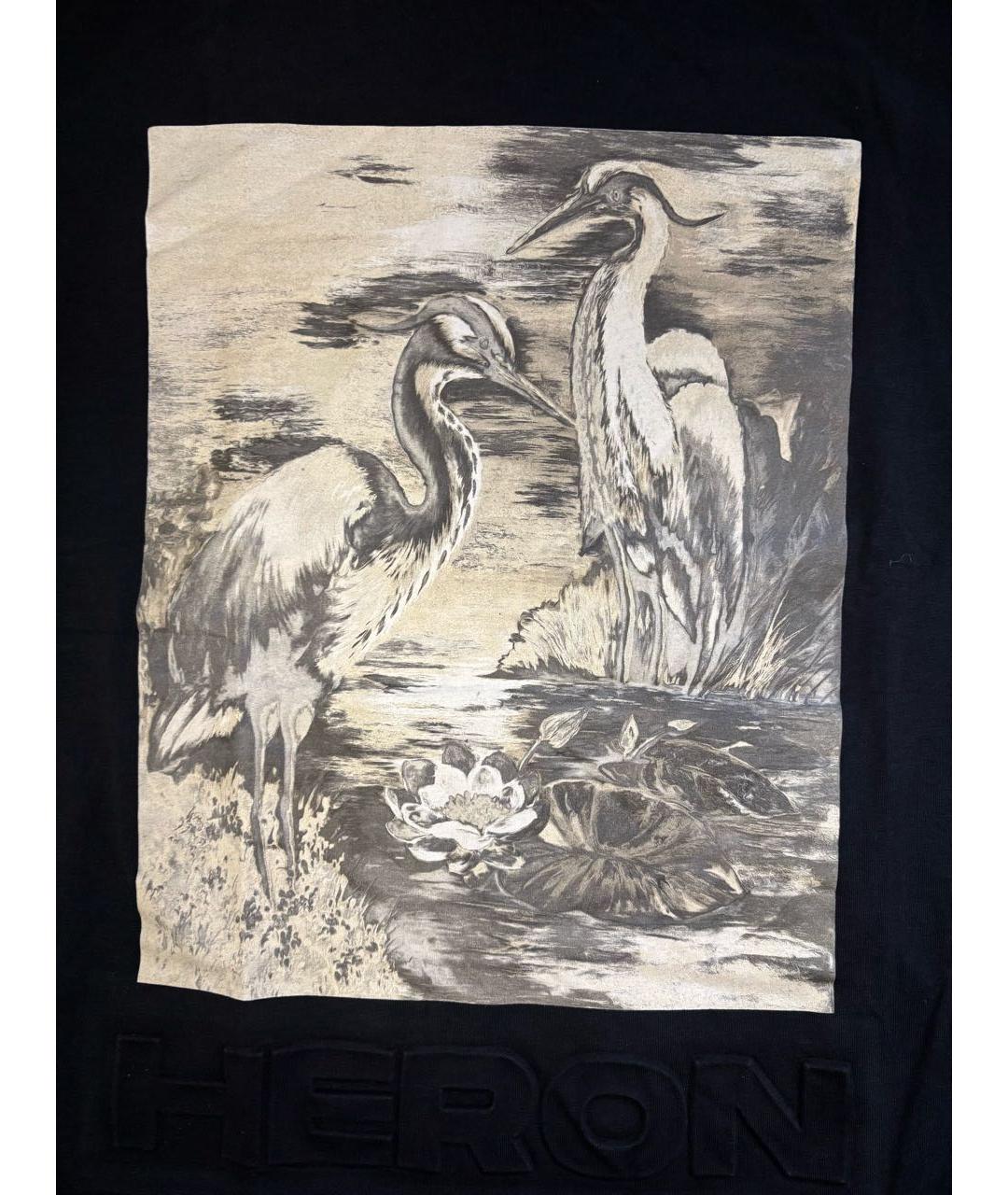 HERON PRESTON Черная хлопковая футболка, фото 4