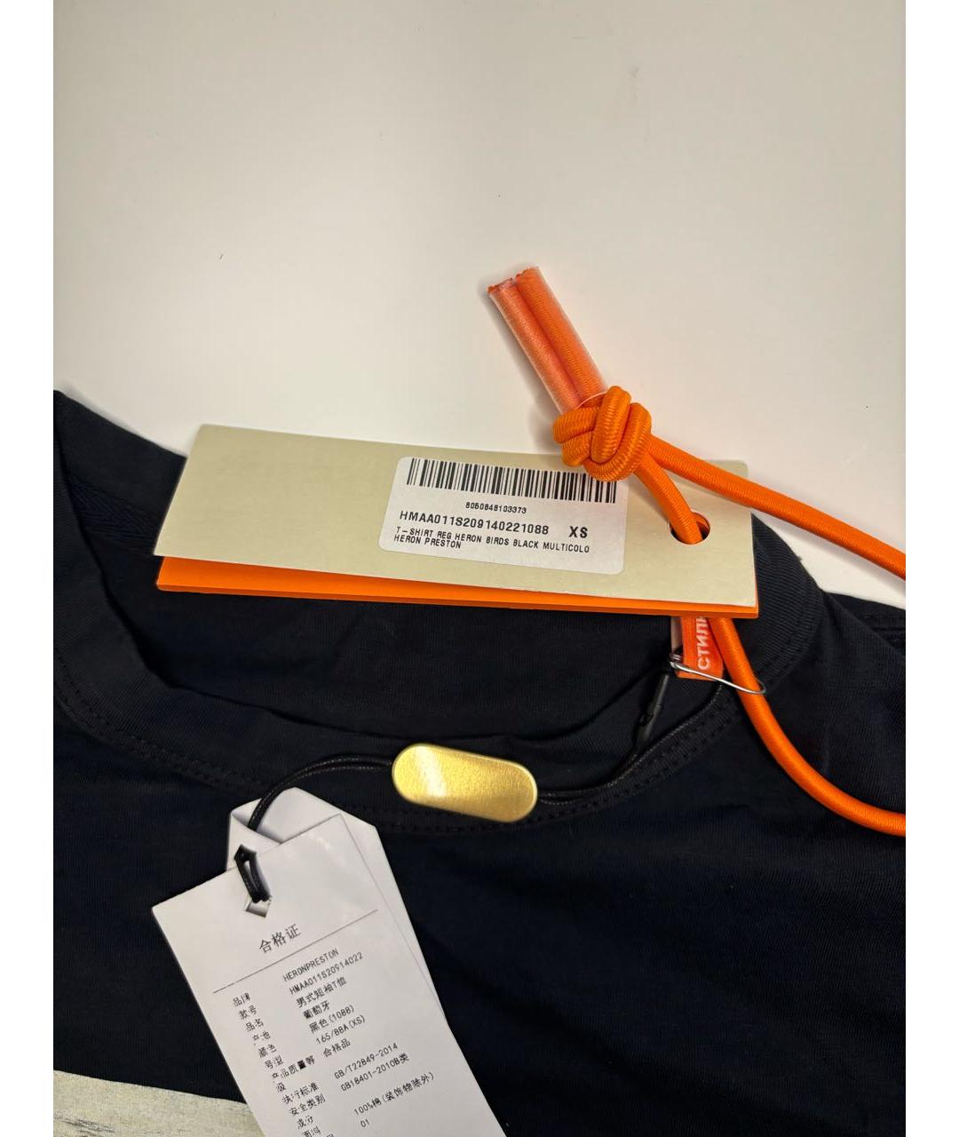 HERON PRESTON Черная хлопковая футболка, фото 5