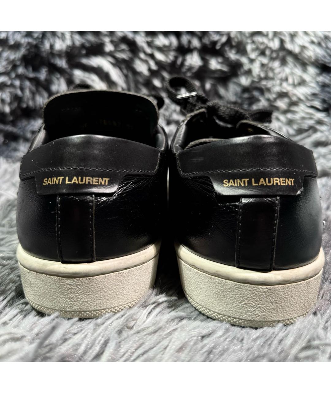 SAINT LAURENT Черные кожаные кеды, фото 4