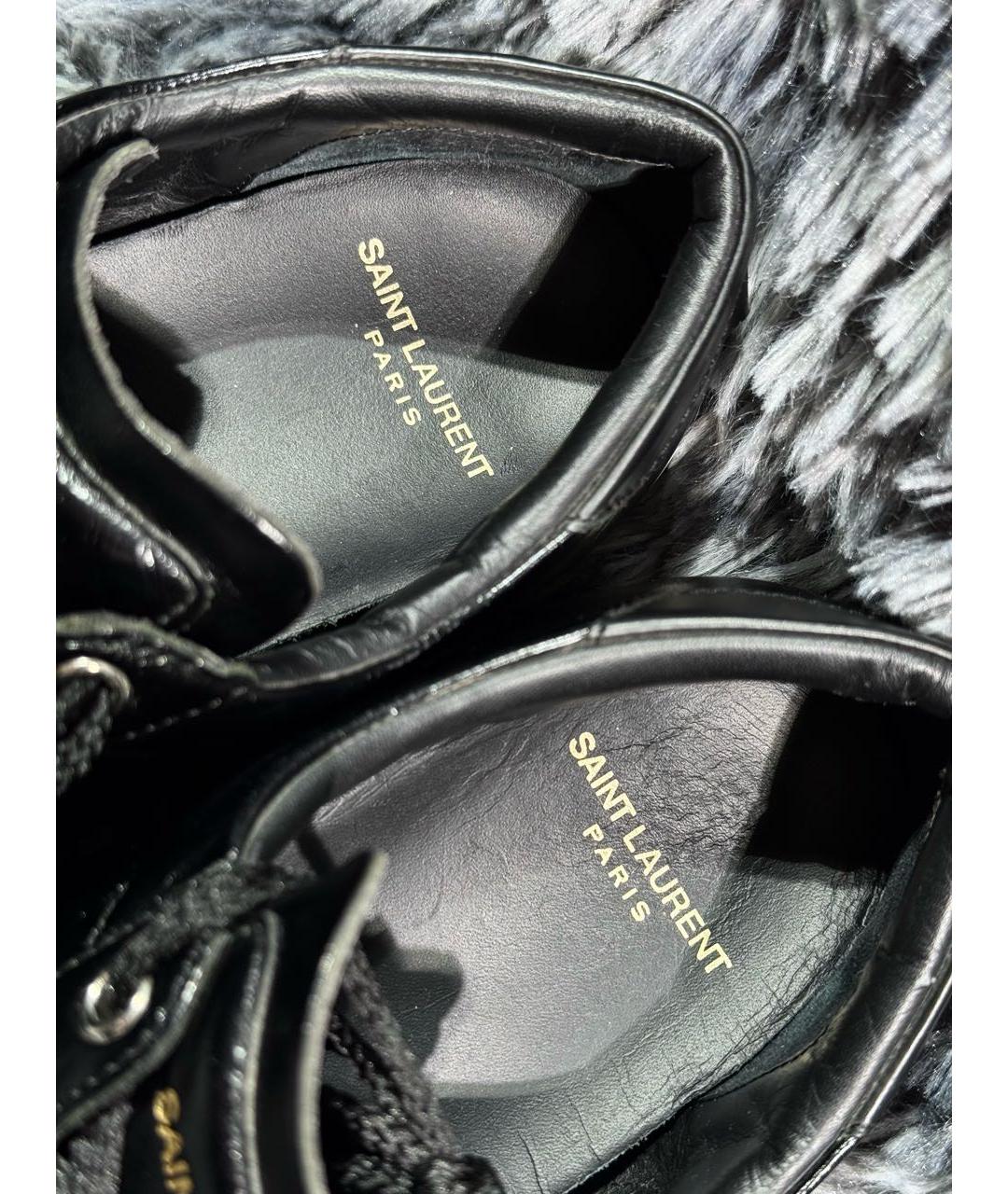 SAINT LAURENT Черные кожаные кеды, фото 6