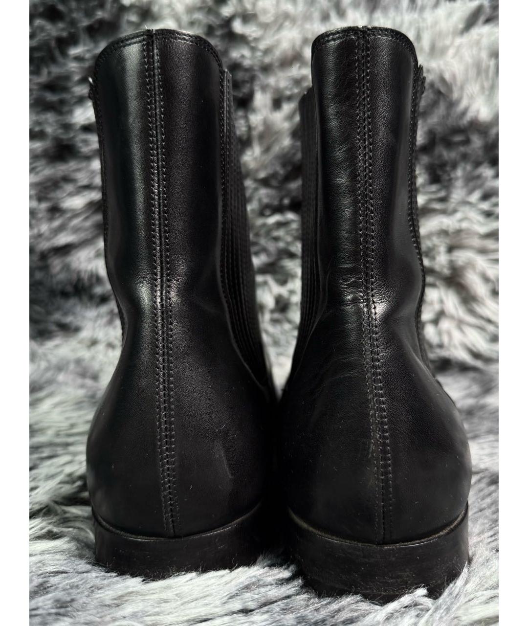 SAINT LAURENT Черные кожаные высокие ботинки, фото 3