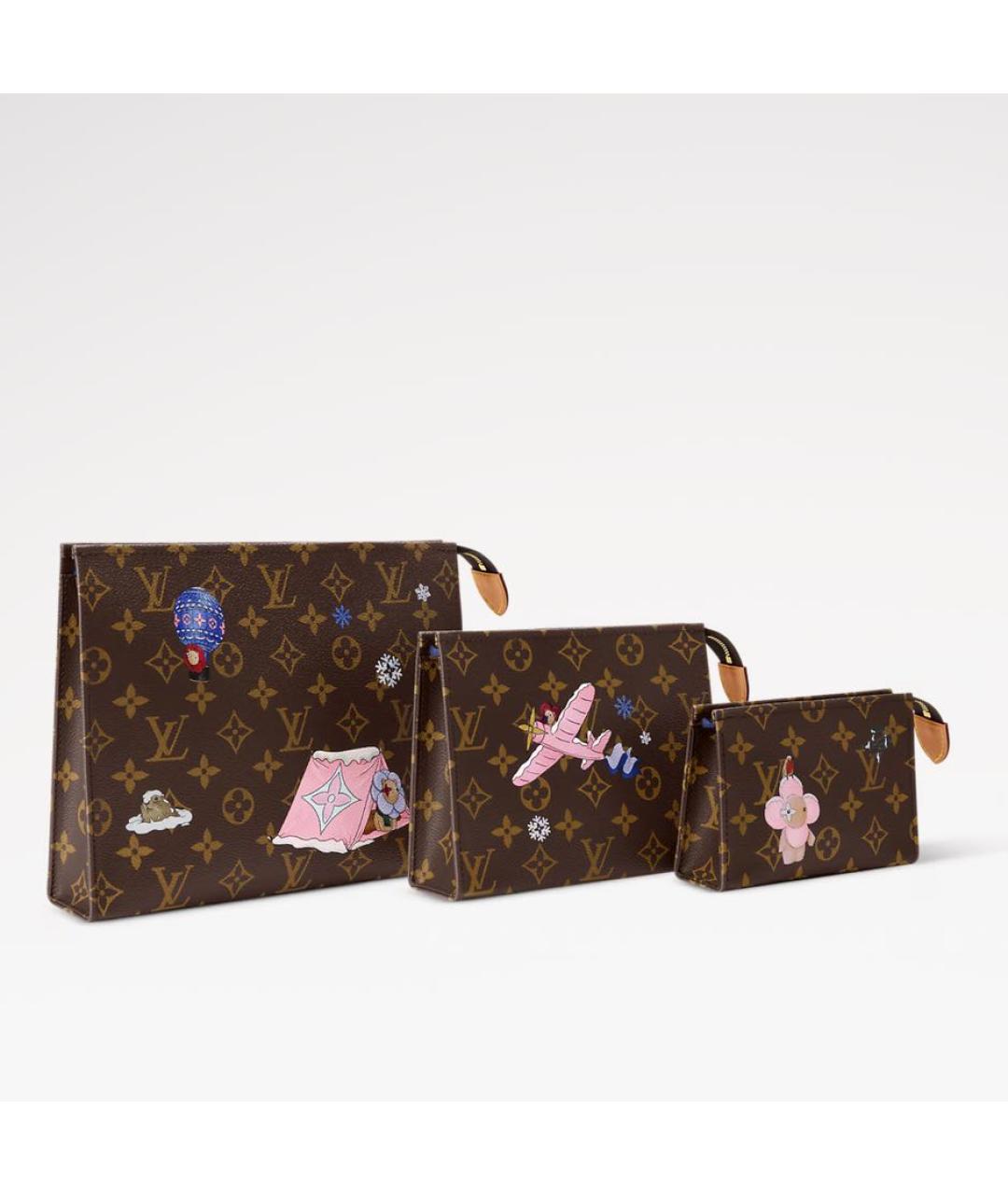 LOUIS VUITTON Коричневая косметичка, фото 2