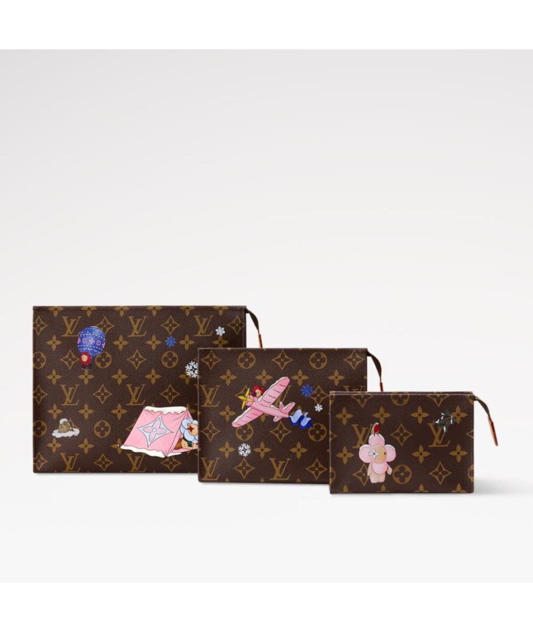 LOUIS VUITTON Коричневая косметичка, фото 4