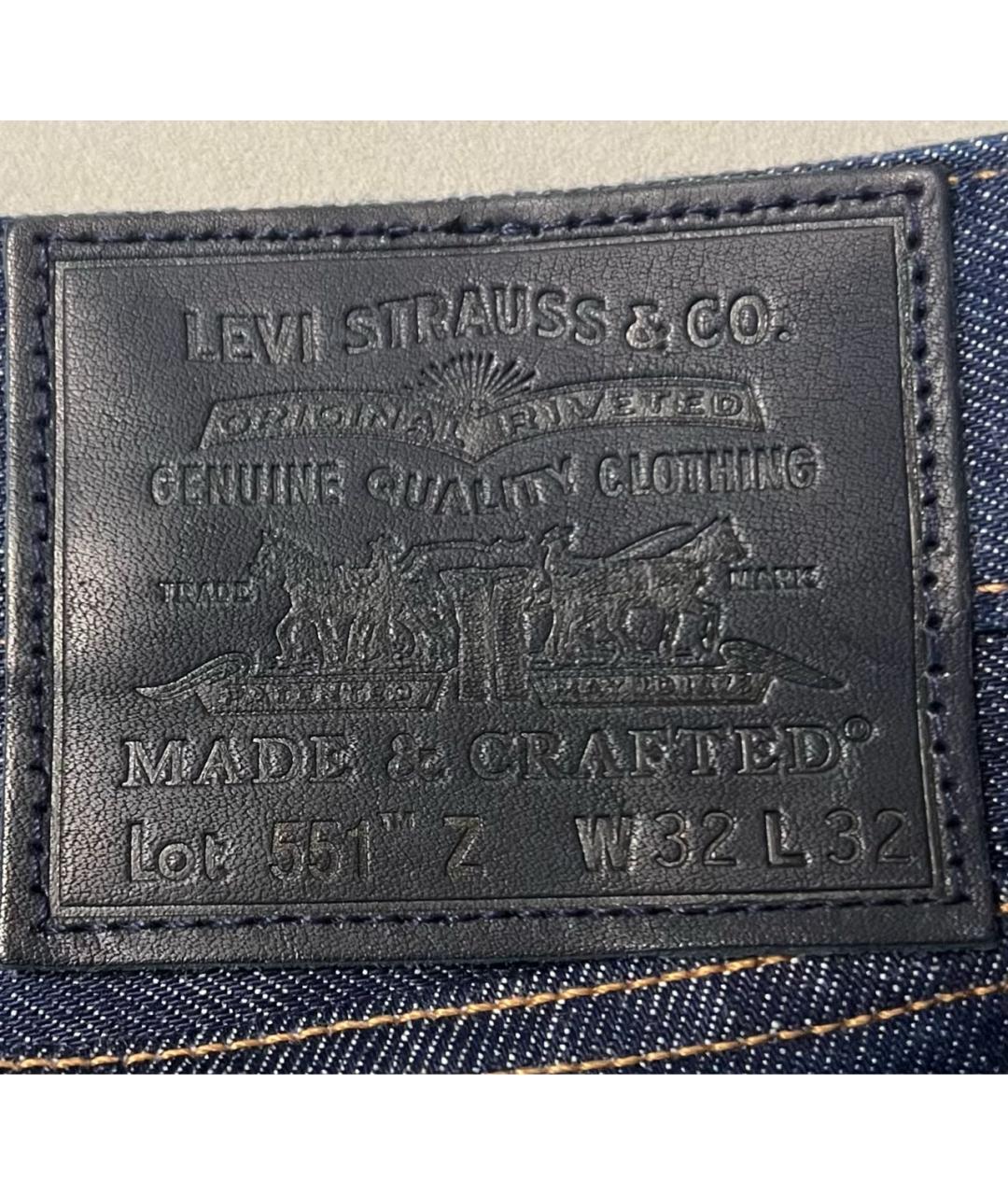 LEVI'S Темно-синие хлопковые прямые джинсы, фото 4