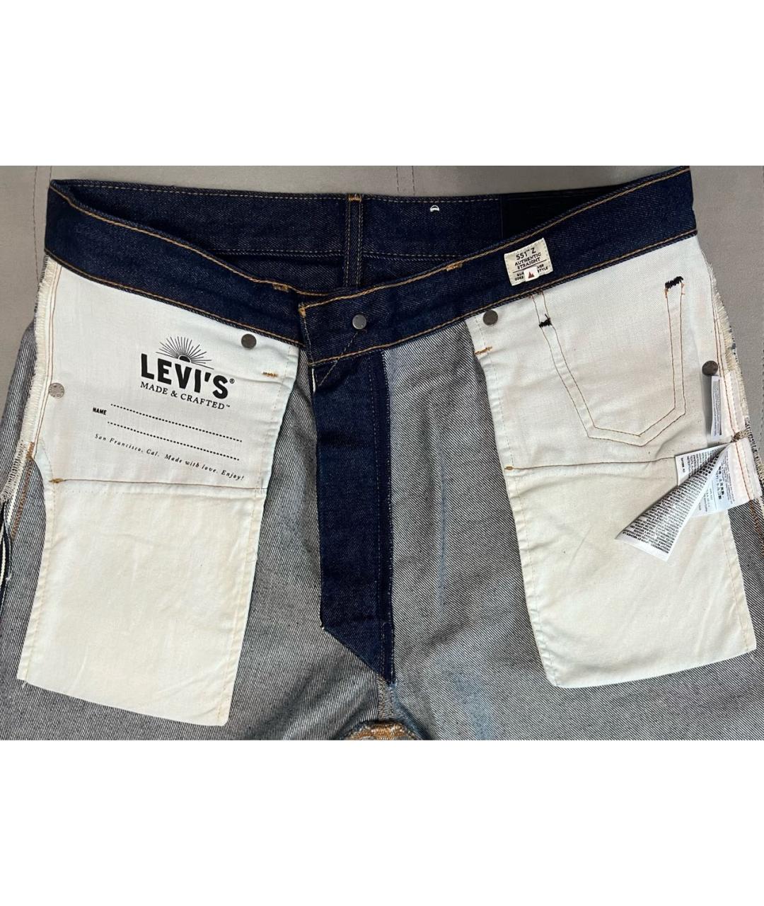LEVI'S Темно-синие хлопковые прямые джинсы, фото 3