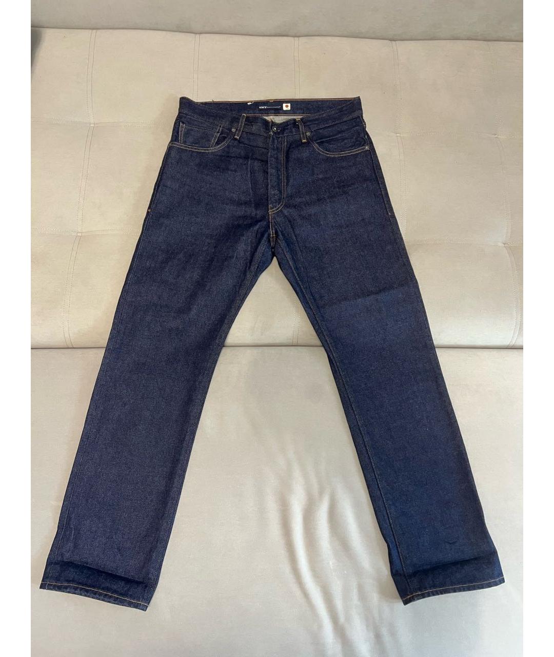LEVI'S Темно-синие хлопковые прямые джинсы, фото 5