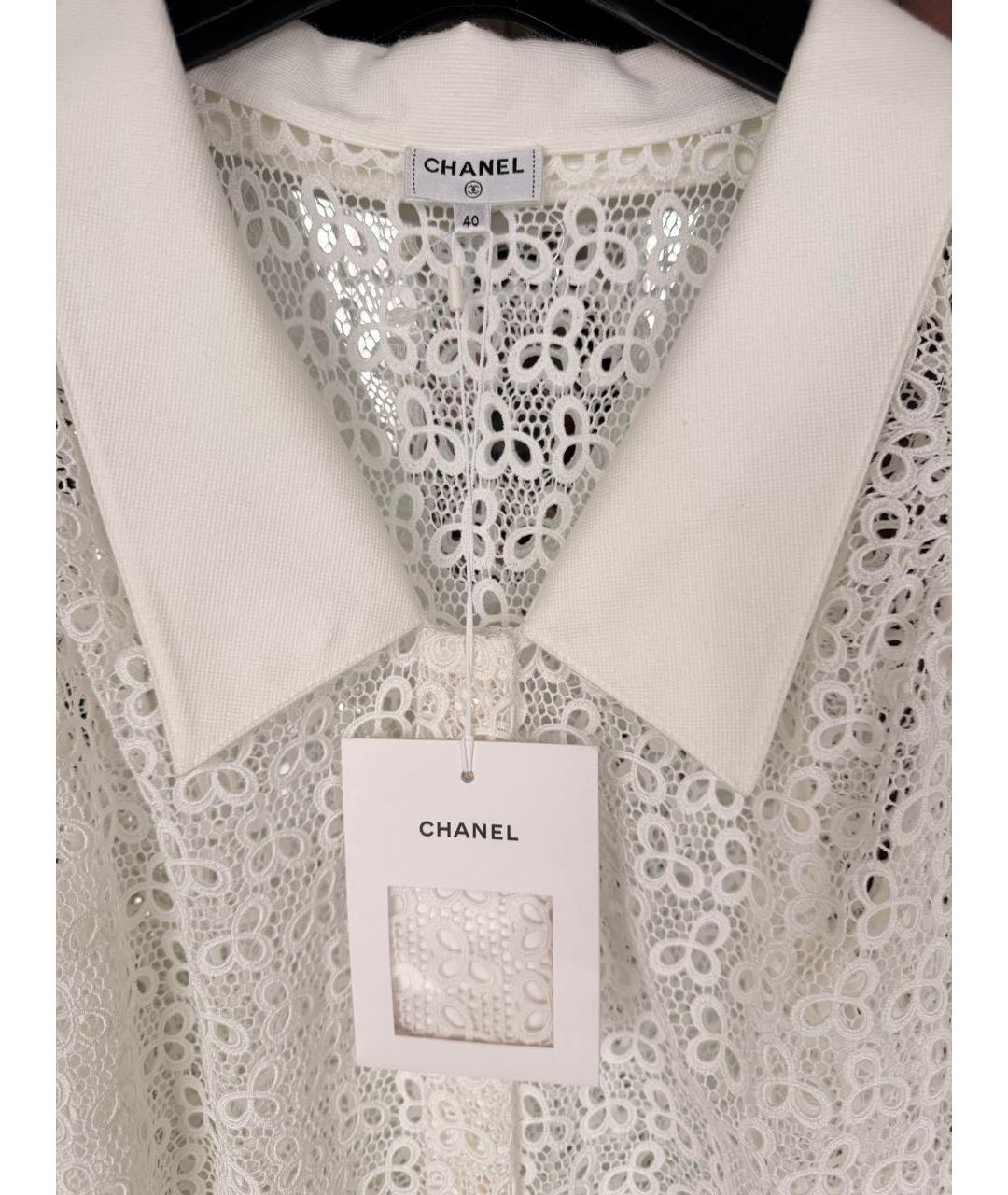 CHANEL Белая хлопковая блузы, фото 4