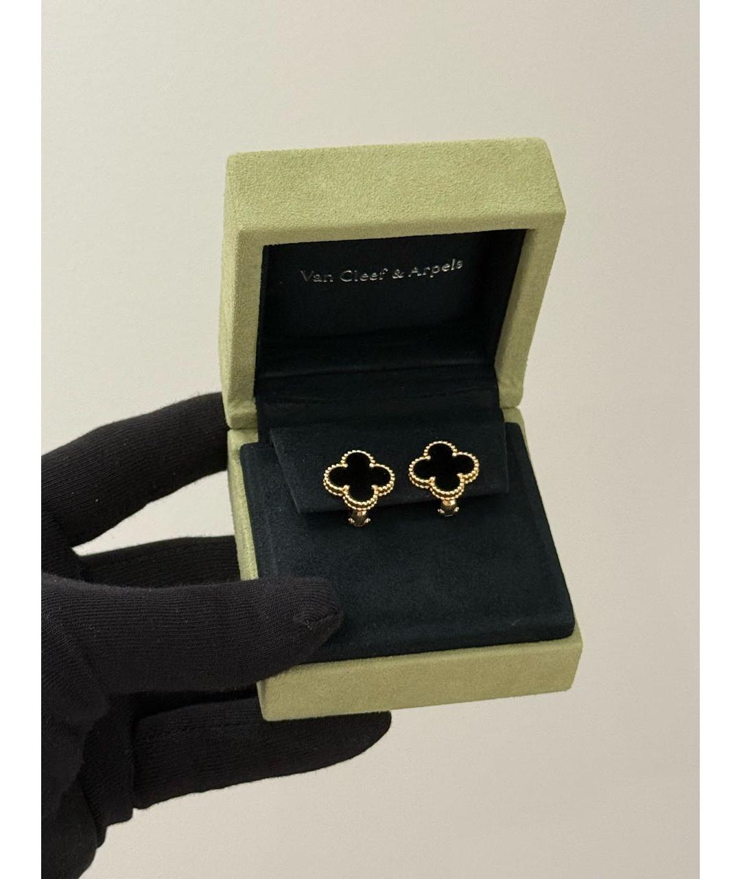 VAN CLEEF & ARPELS Черные серьги из желтого золота, фото 3