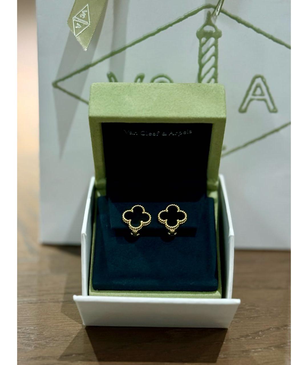 VAN CLEEF & ARPELS Черные серьги из желтого золота, фото 4