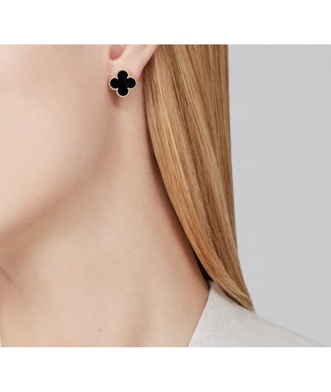 VAN CLEEF & ARPELS Черные серьги из желтого золота, фото 2