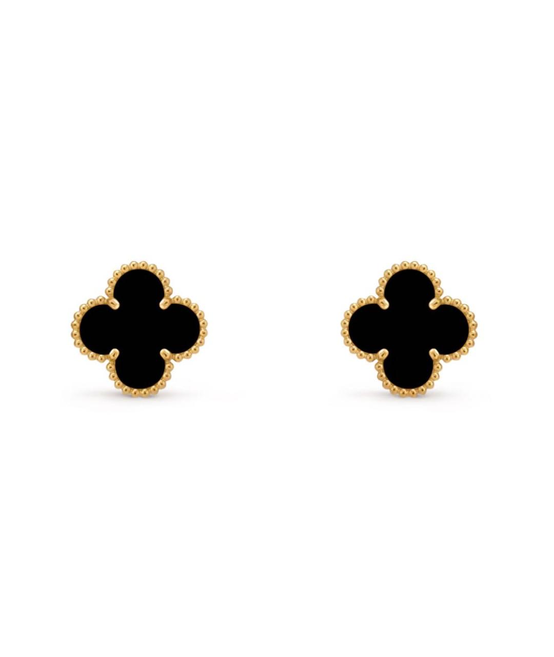 VAN CLEEF & ARPELS Черные серьги из желтого золота, фото 1
