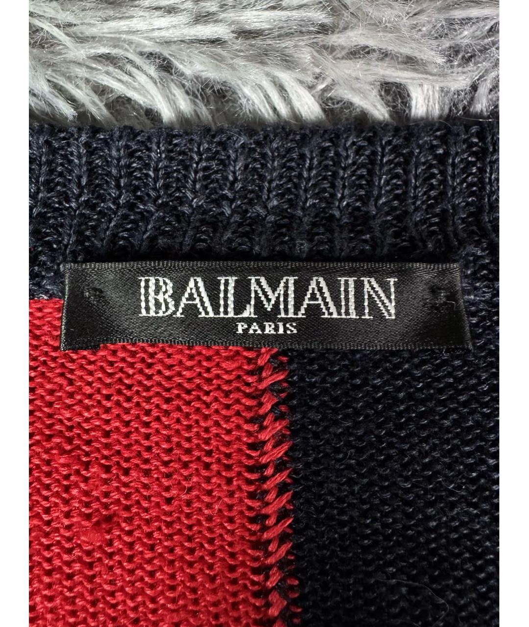 BALMAIN Красный льняной джемпер / свитер, фото 5