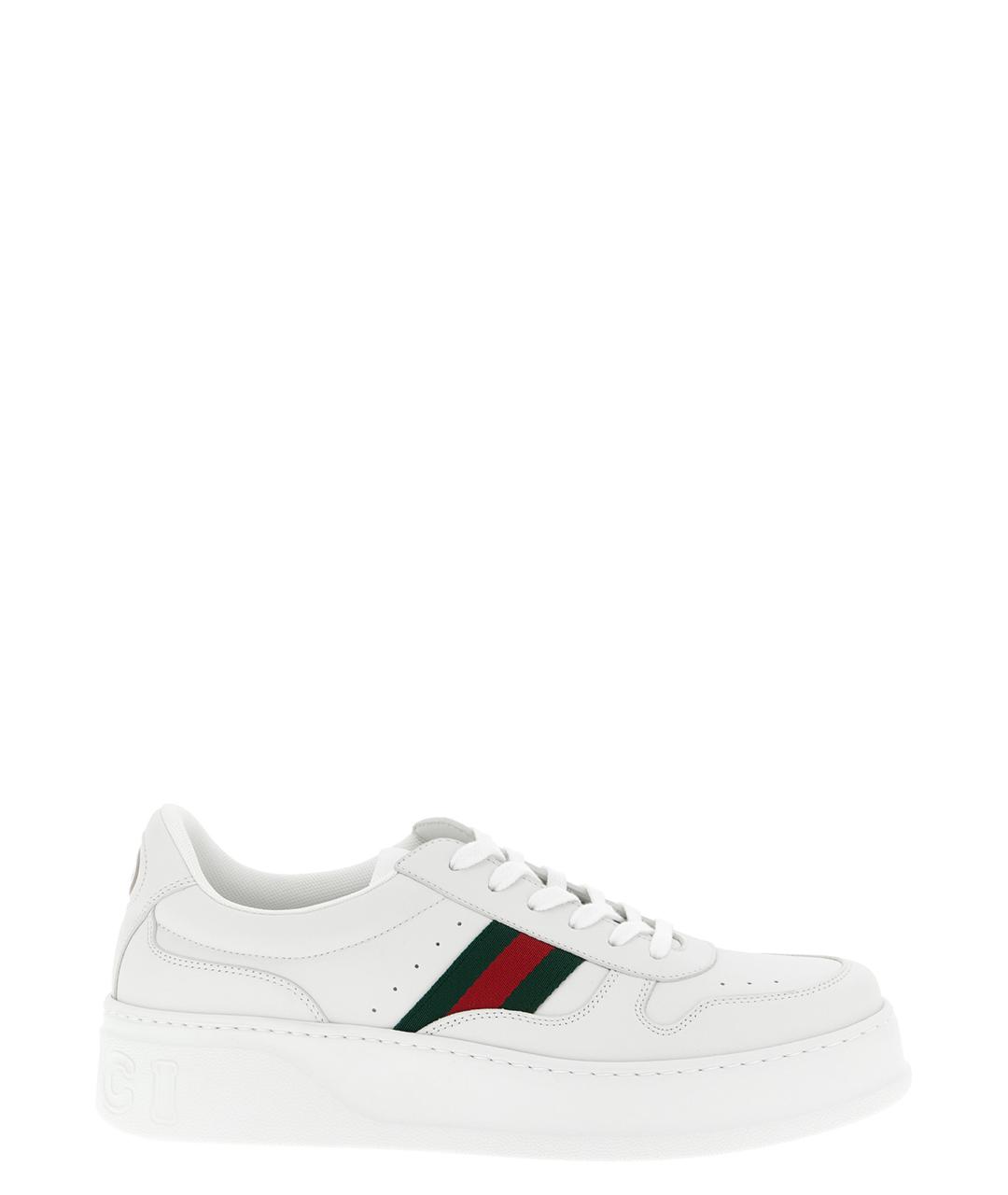 GUCCI Белые кожаные низкие кроссовки / кеды, фото 1