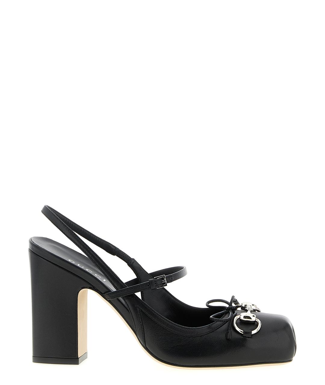 GUCCI Черные кожаные туфли, фото 1