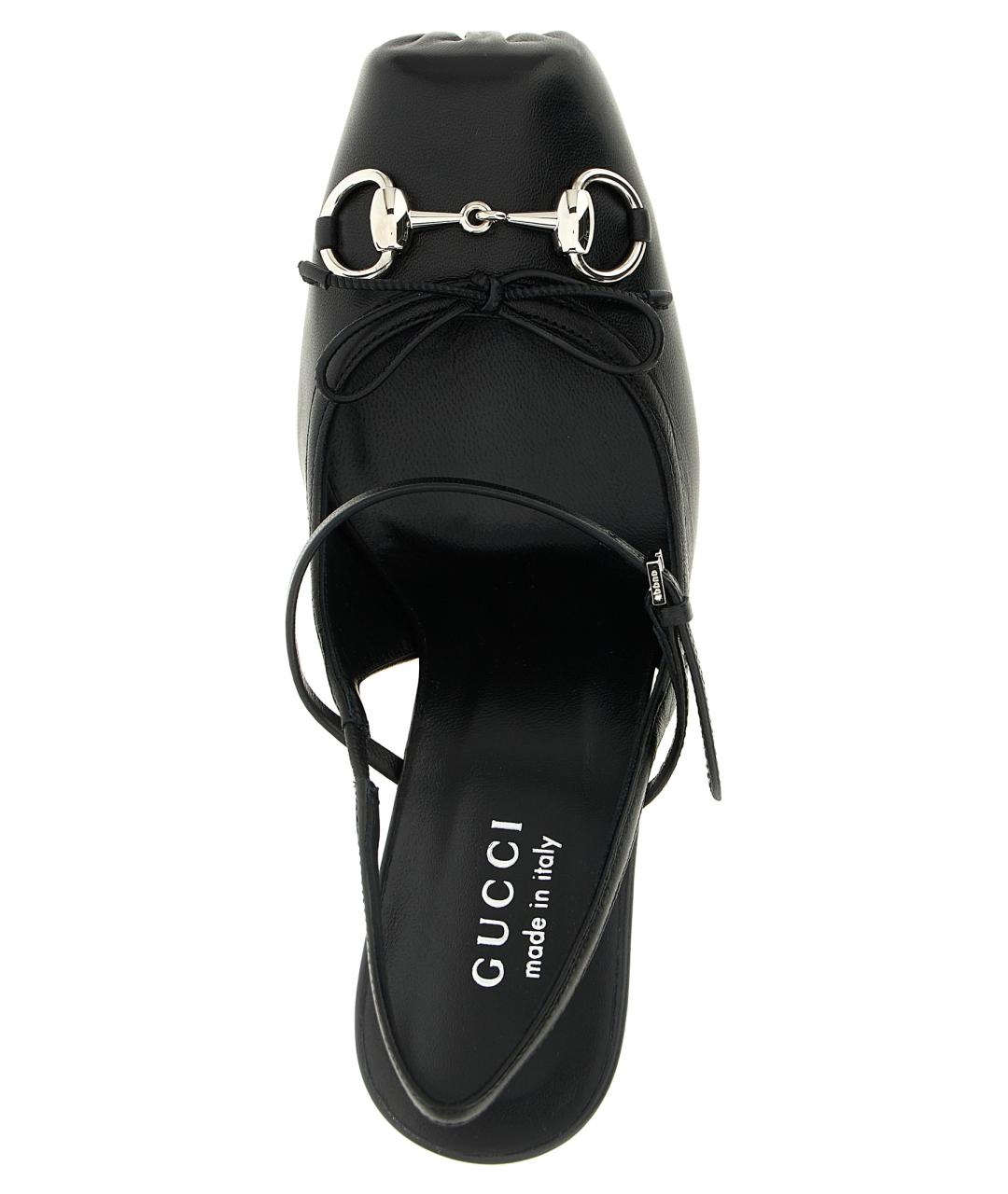 GUCCI Черные кожаные туфли, фото 4