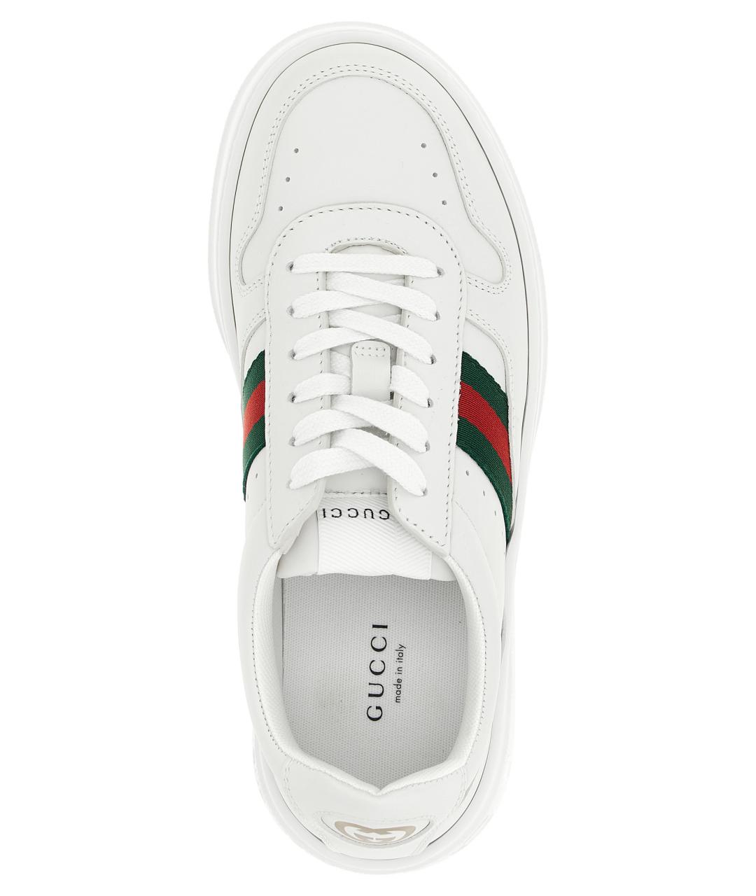 GUCCI Белые кожаные кеды, фото 4